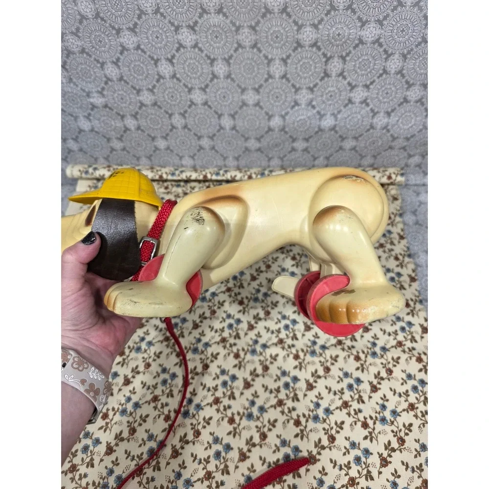 1974 Vintage‎ Hasbro Dog Pull Toy Lots Of Flaws kids leash play 70s puppy animal